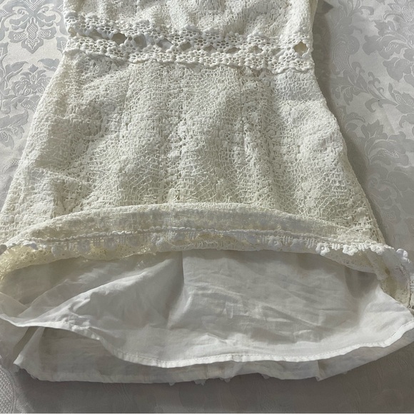 TopShop white sleeveless eyelet Lace Sleeveless short dress Women Size 4 - Picture 7 of 9